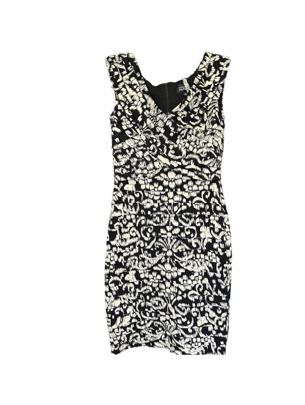 Adrianna Papell | Women's Black & Cream Dress | Size 8 | 0791